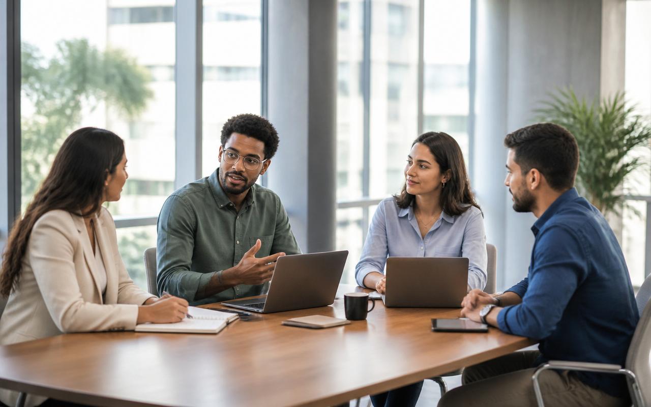 Equipe corporativa em treinamento Marevo